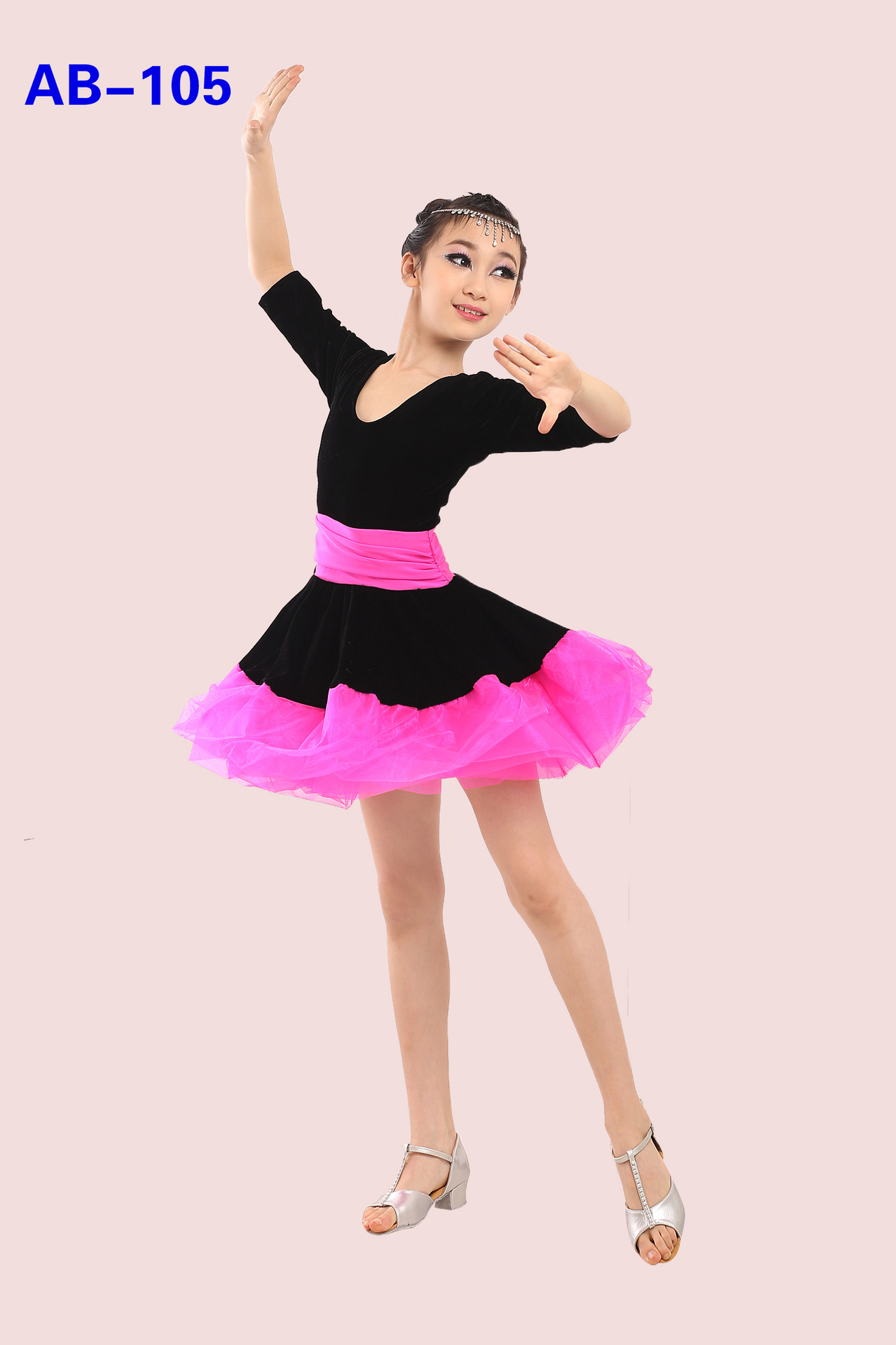 少儿拉丁舞服装女童舞蹈服装儿童长袖练功服秋冬拉丁舞演出服新款