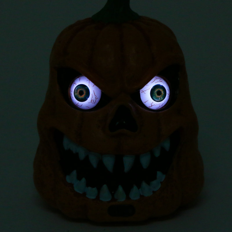 万圣节鬼节灯瞪眼笑脸恐怖头颅声控感应灯恐怖幽灵鬼头灯南瓜灯