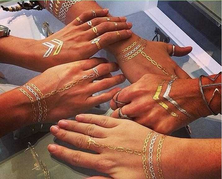 欧美原宿纹身贴 创意diy烫金水转印纹身贴纸 淘宝热卖批发