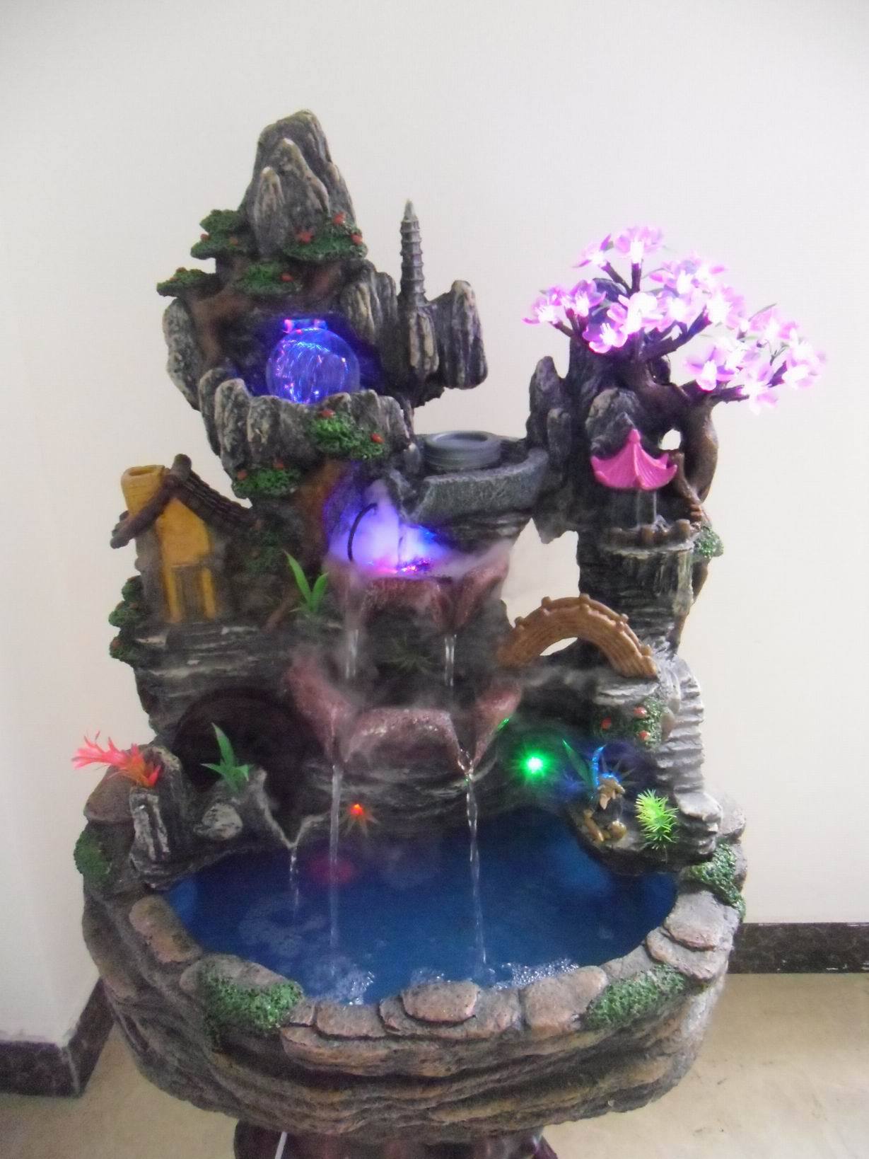 厂家批发 龙池仿真假山 树脂假山流水喷泉工艺品摆件 ja404-塑料,树脂
