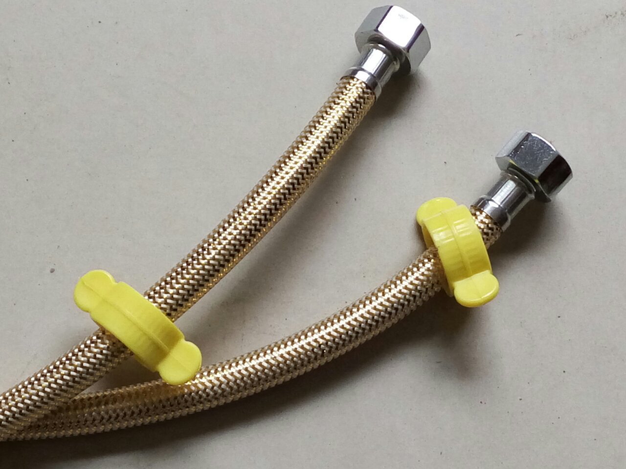 双头编织软管304不锈钢丝黄色尼龙丝混编三元乙丙内管防爆管s-002