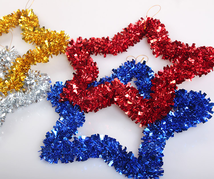 【彩条五角星】金银红蓝色混装,圣诞节酒吧