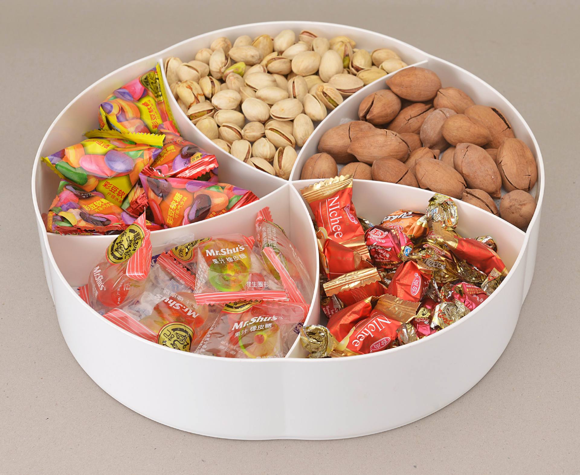 复古富贵糖果盒双层圆方形糖果盒新年干果盒年货必备礼品促销赠.