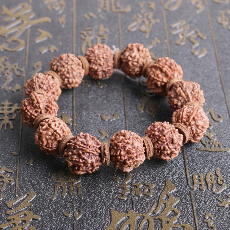 大头佛珠 尼泊尔七瓣大金刚菩提手串 通货7瓣大金刚原籽手串批发