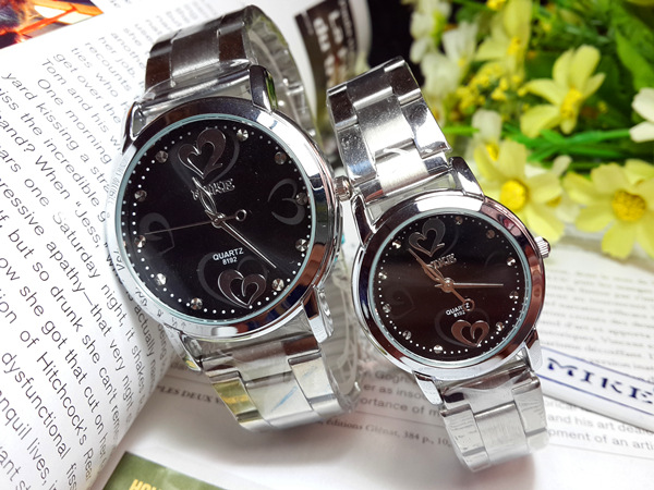 mk心形钢带情侣表 米可石英防水男士手表女款 淘宝热销厂家货源