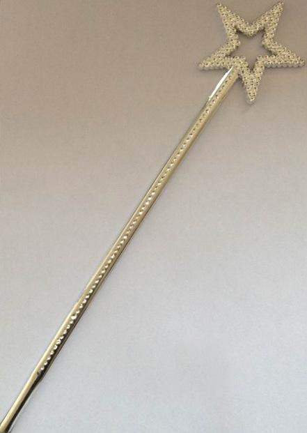 厂家供应 节日派对舞会道具 儿童星星权杖魔法棒 银色星星仙女棒