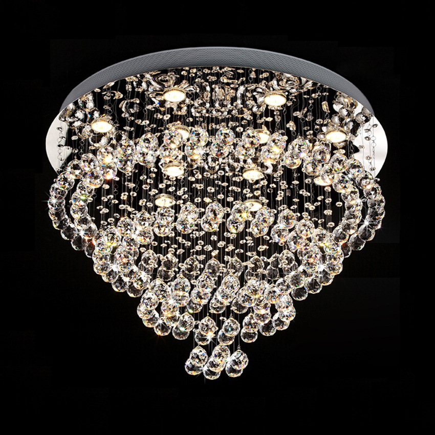 灯饰批发圆形酒店工程灯具简约现代客厅水晶灯温馨卧室led吸顶灯