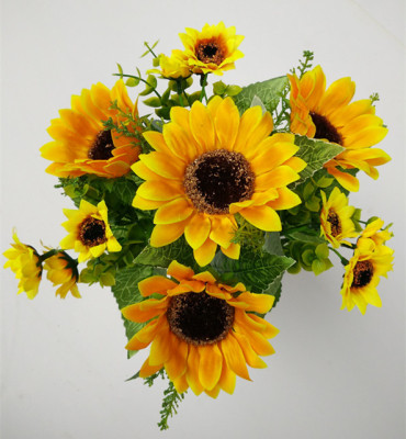 7叉向日葵 太阳花 向阳菊 仿真菊花 厂家批发 装饰仿真花太阳菊
