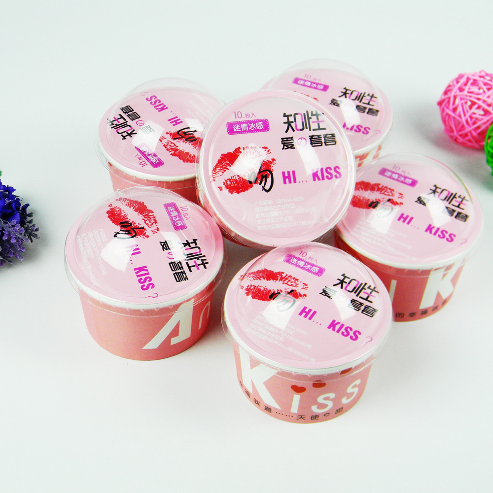 正品爆款新奇趣味粉色冰淇淋避孕套10只装成人保健性用品厂价批发