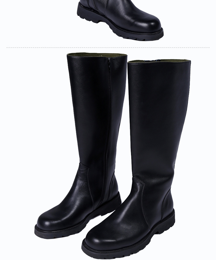 男女阅兵高帮靴 仪仗队真皮马靴 高筒拉链礼兵靴 旗手靴礼服军靴