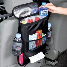 新款多功能储物包车载收纳箱汽车冰包 黑色椅背置物袋  opp袋装