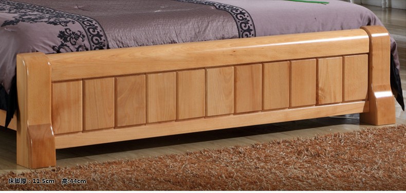 实木家具榉木实木床 双人床 1.5米1.8米  简约 坚韧耐用品质保证