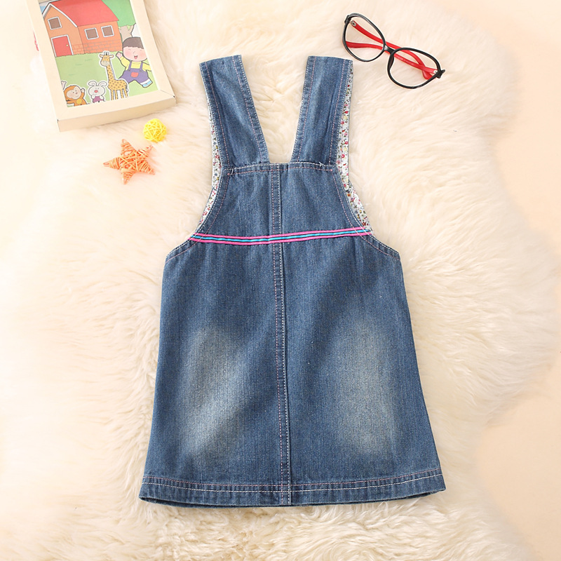 2018女童裙子春装jeans skirt童装牛仔裙儿童连衣裙爆款韩版童裙