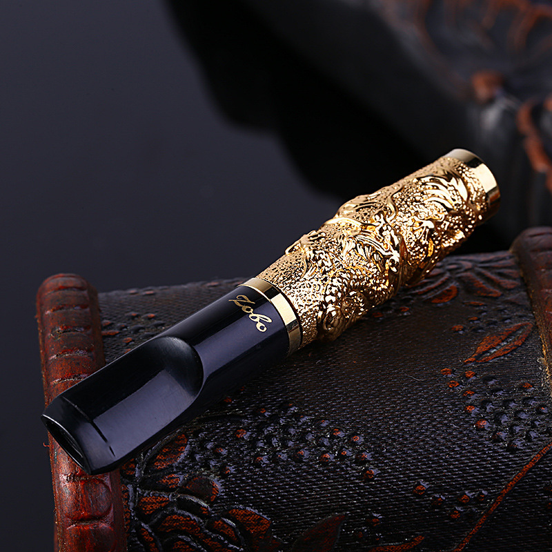 zobo正牌烟嘴 黄金烟嘴 24k真金电镀龙纹 高档烟具礼品 过滤烟嘴