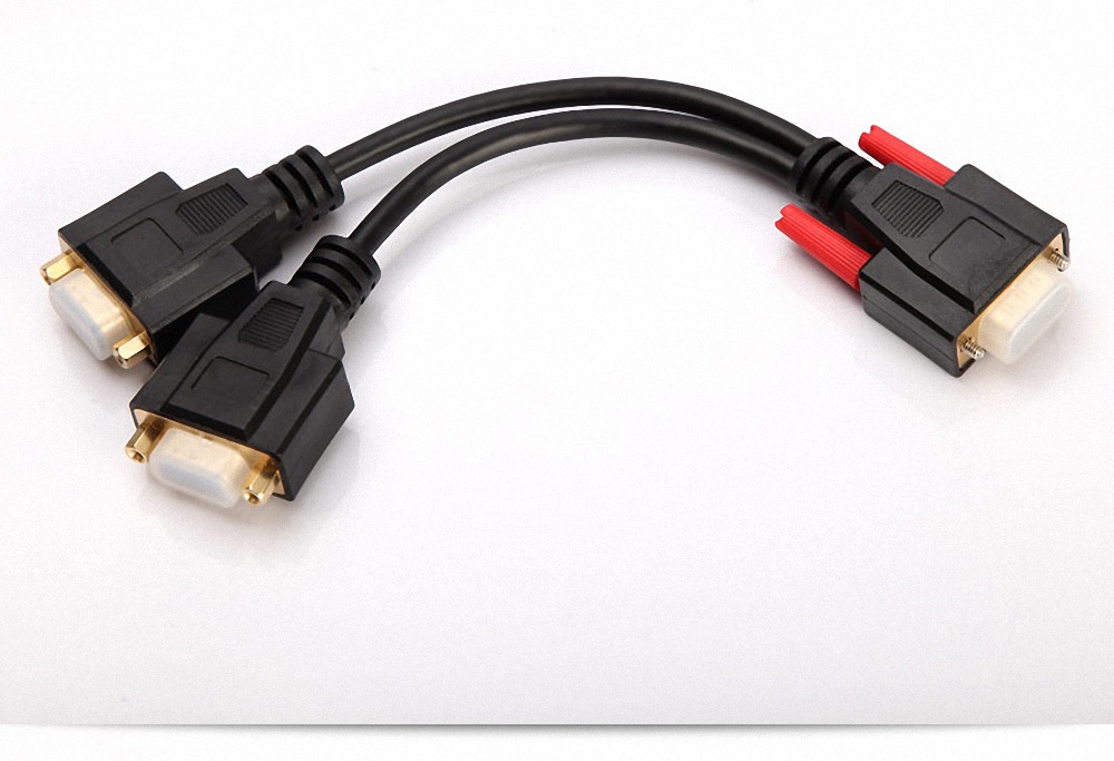 cyk vga线一分二分屏线视频线一拖二共享线电脑连接电视同步显示