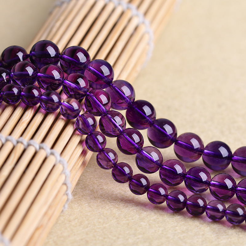 人造紫水晶散珠半成品饰品配件批发214mm圆珠串珠子配饰批发