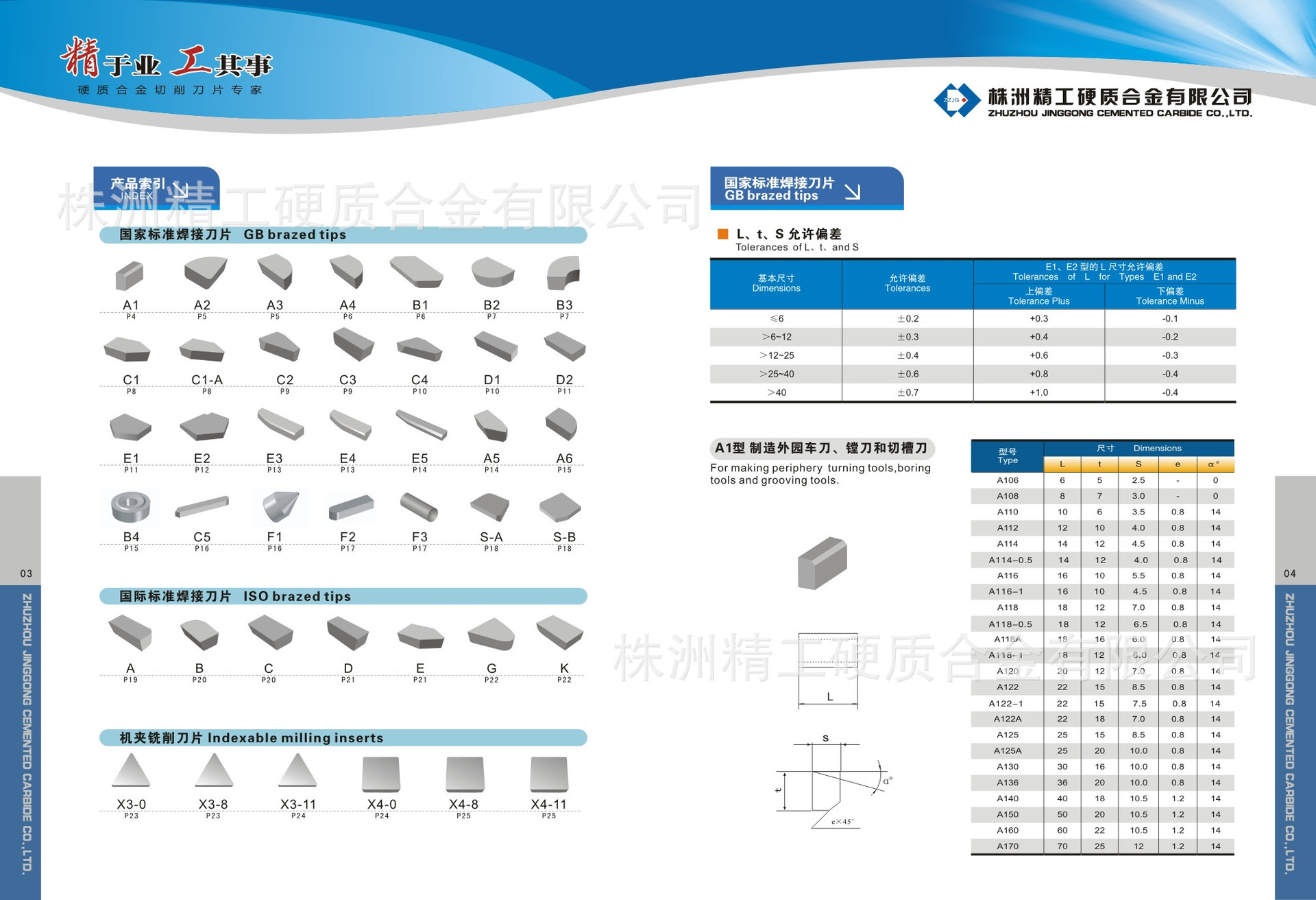 硬质合金刀片 型号 a420 c120 c122 钨钢焊接刀片 刀头 的规格型号