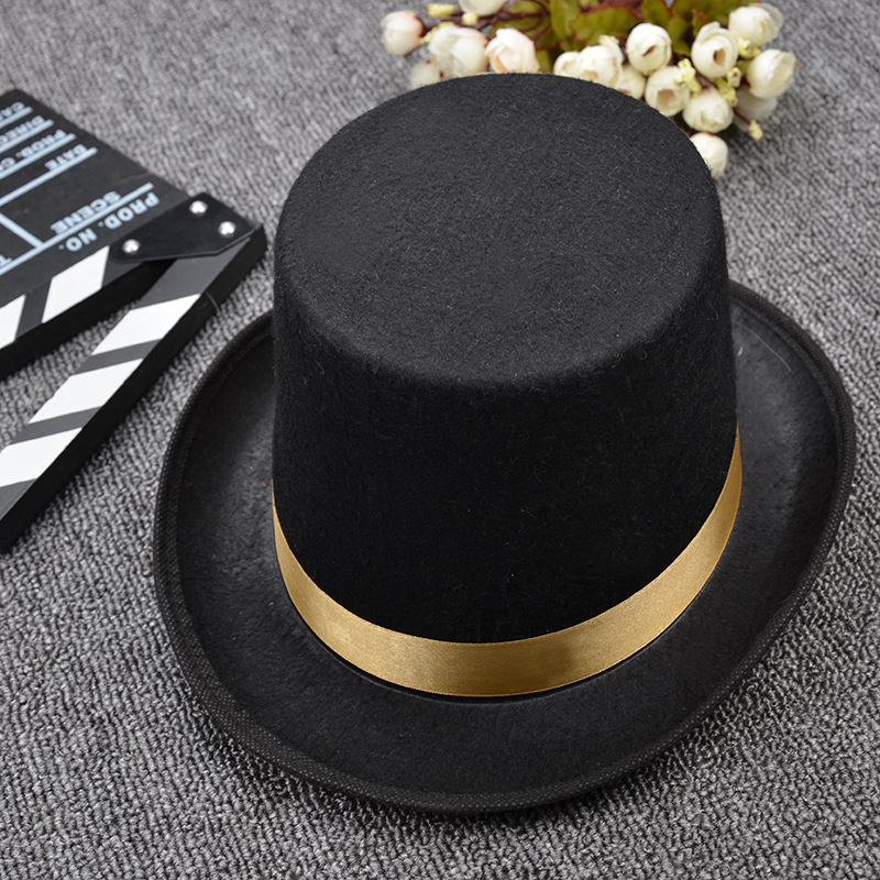 批发 舞会道具帽无纺布牛仔帽 绅士帽 无纺布小高帽 可定制款式