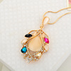 Fashion dress CL013 Colorful crystal Opal Leaf sweater chain superior quality Clothing Manufactor goods in stock