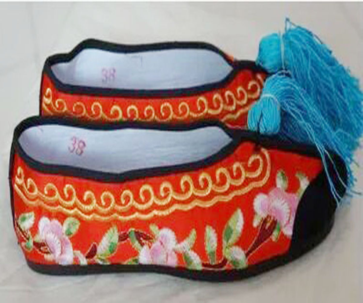 戏剧绣花鞋 戏曲鞋子彩鞋 京剧鞋子越剧鞋子 青衣花旦平底鞋