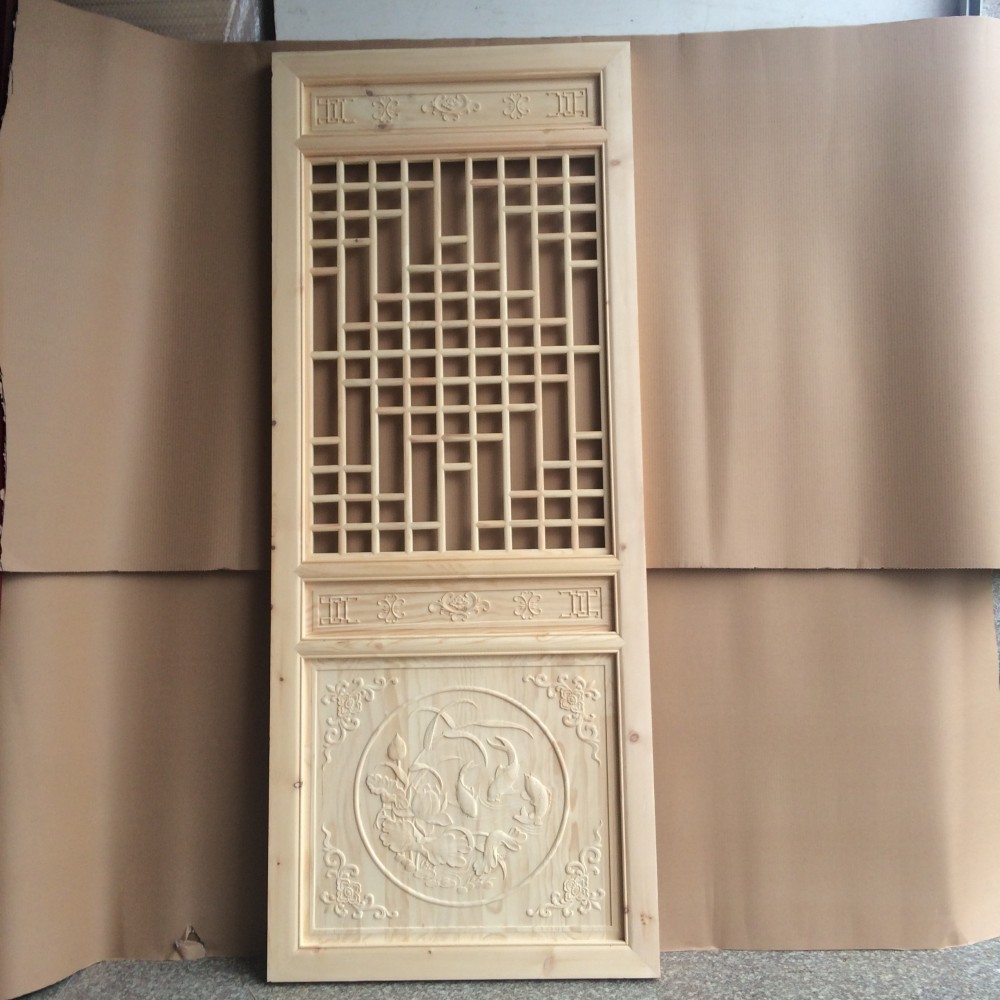 厂家直销东阳木雕 实木现货花格门 厨房 卫生间门 仿古套装门