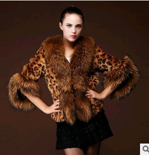 2022 New Imported Imitation Fox Fur Fur Short Women's Coat Leopard Print Faux Fur Vest Women's Coat