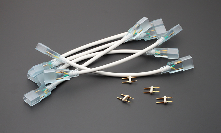 led3528/5050高压单色灯带对接线两连接线双头两针带线连接器配件