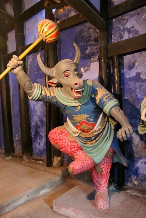 牛头马面像 彩绘玻璃钢像 规格齐全 详细要求欢迎来电咨询