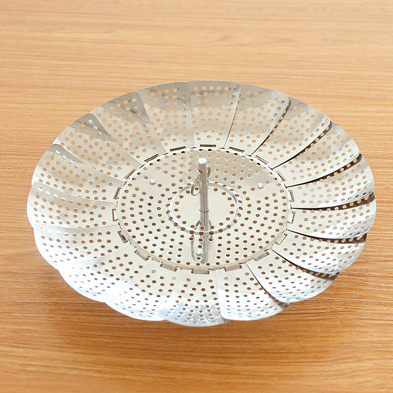不锈钢莲花形折叠蒸笼盘 伸缩蒸盘 百变果盘 魔术盘 蒸笼
