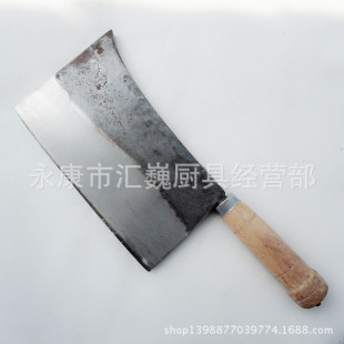 砍骨刀 大号大头肉刀 手工锻打木柄菜刀 斩骨刀 夹钢厨师刀