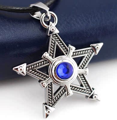 nf193学生动漫游戏周边饰品批发 动漫项链 黑岩射手五角星标志