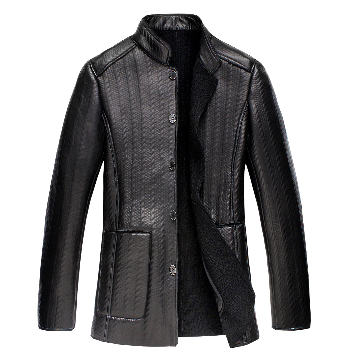 2015新款海宁真皮皮衣绵羊皮加厚皮衣男士立领修身皮夹克皮外套男