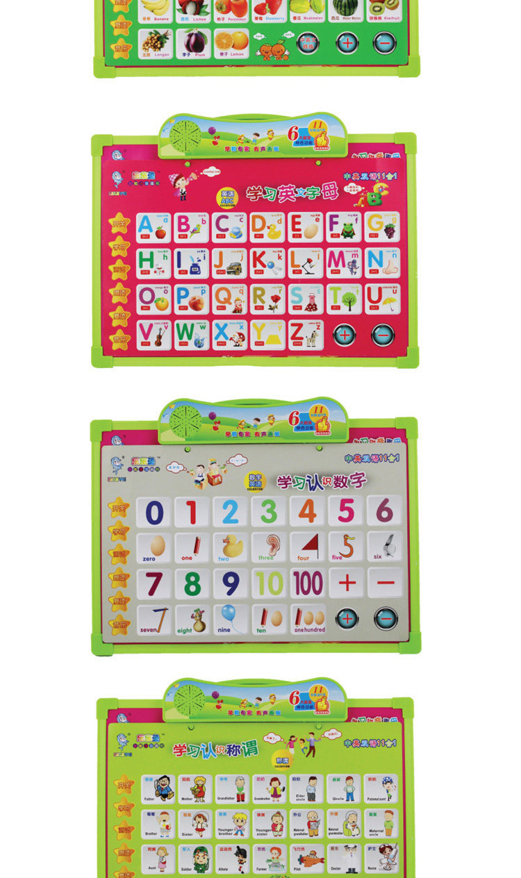 乐乐鱼11合1多功能有声画板有声挂图益智玩具厂家直销