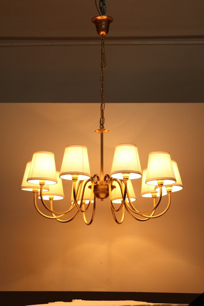 全铜吊灯美式乡村欧式吊灯客厅卧室布艺餐厅灯具灯饰现代简约吊灯