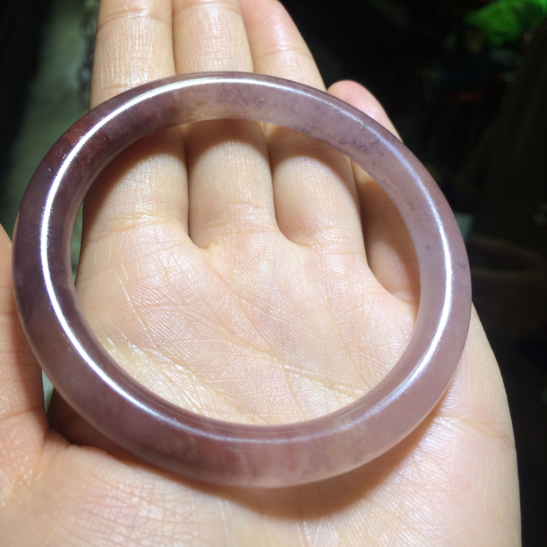 大美新疆 金丝玉 紫罗兰系 圆条手镯 厂家直发