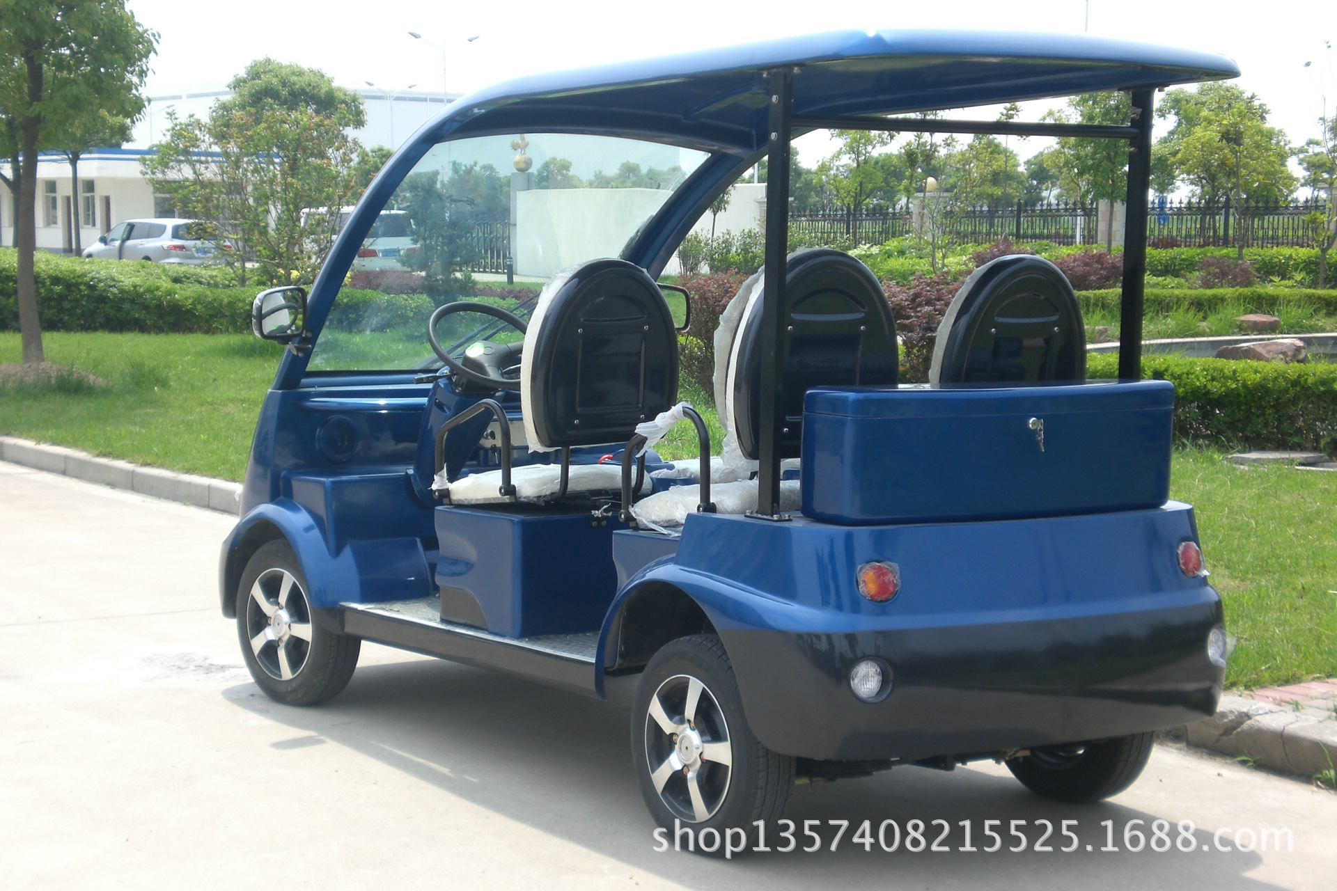 热销产品四座电动观光车小区物业接待看房巡逻车校园观光四轮车