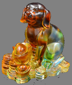 生肖狗 金狗旺财 忠狗摆件 古法琉璃工艺品 十二生肖招财