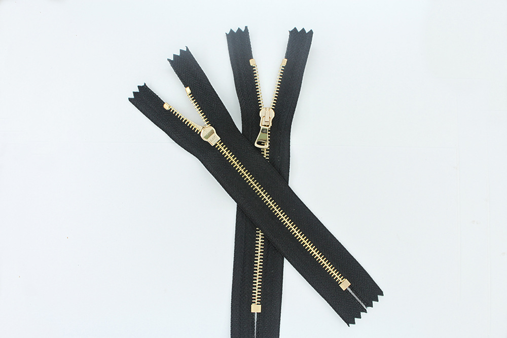 aak拉链混批3号#金属镀浅金闭尾拉链 牛仔裤闭口拉链 双点牙拉链