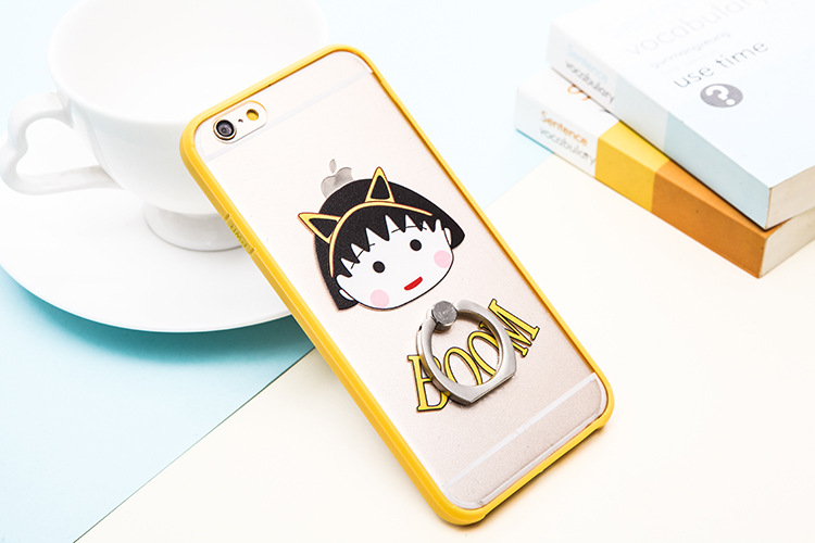 苹果保护壳_小黄人环扣支架手机壳 苹果6plus