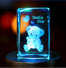 水晶泰迪熊水晶内雕音乐盒八音盒生日礼物创意礼品 工艺品