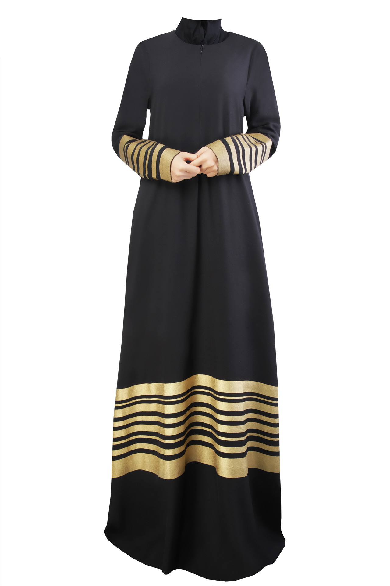 005#穆斯林服装长袖金印条 回族 民族