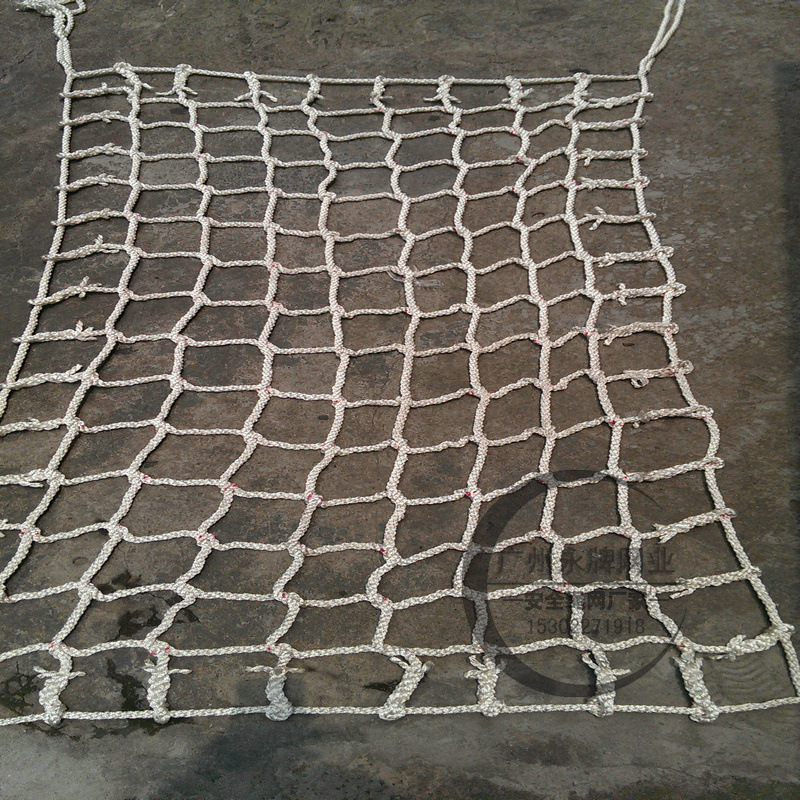 方格网 尼龙聚乙烯pe方格球场防护网 手工编织方格安全防坠网厂家