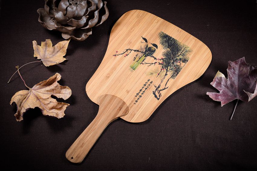 竹扇 竹工艺扇 安吉特产竹皮印花工艺扇 厂家直销 小额批发