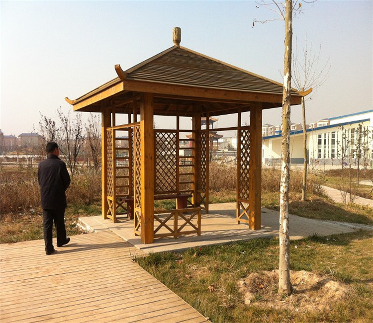 园林景观亭子木质四角亭 碳化防腐木四角凉