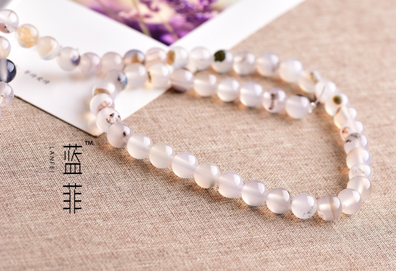 牵尚 天然水晶 原色海藻石 黑白水草玛瑙半成品批发