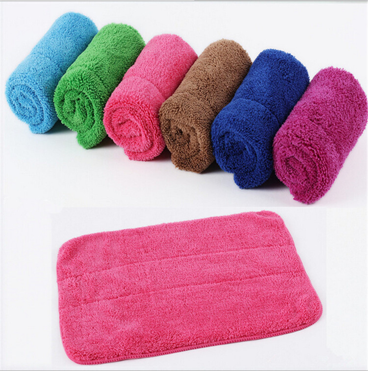 韩国日用正品珊瑚绒双层加厚擦车布地板布超强吸水百洁抹布40*60