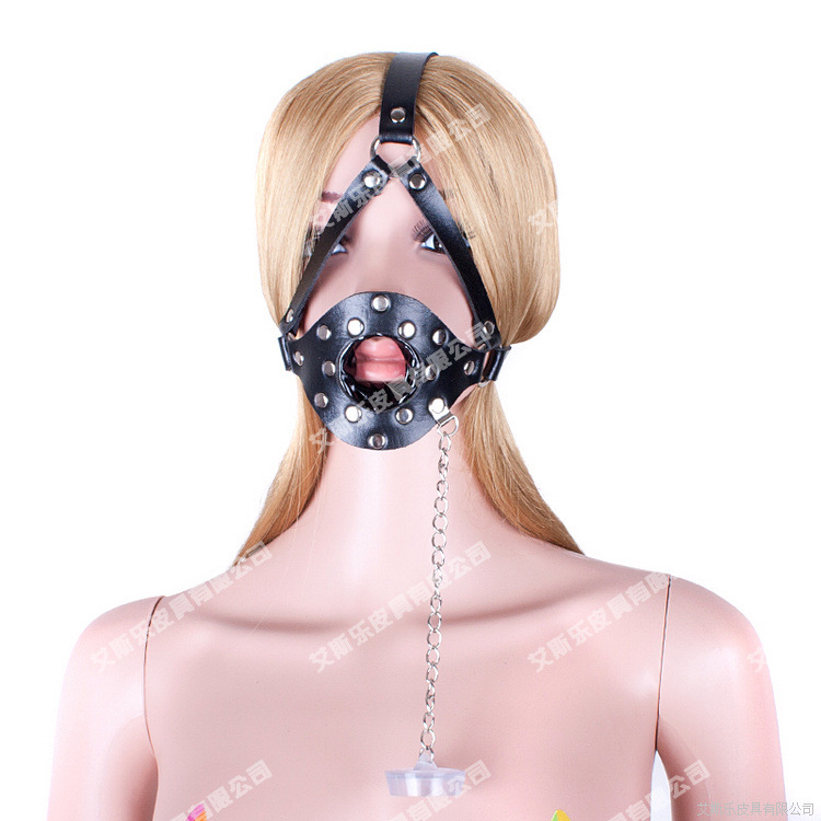 艾斯乐成人情趣日本同款黑色马具型带盖口交口塞口枷堵嘴用品批发-阿