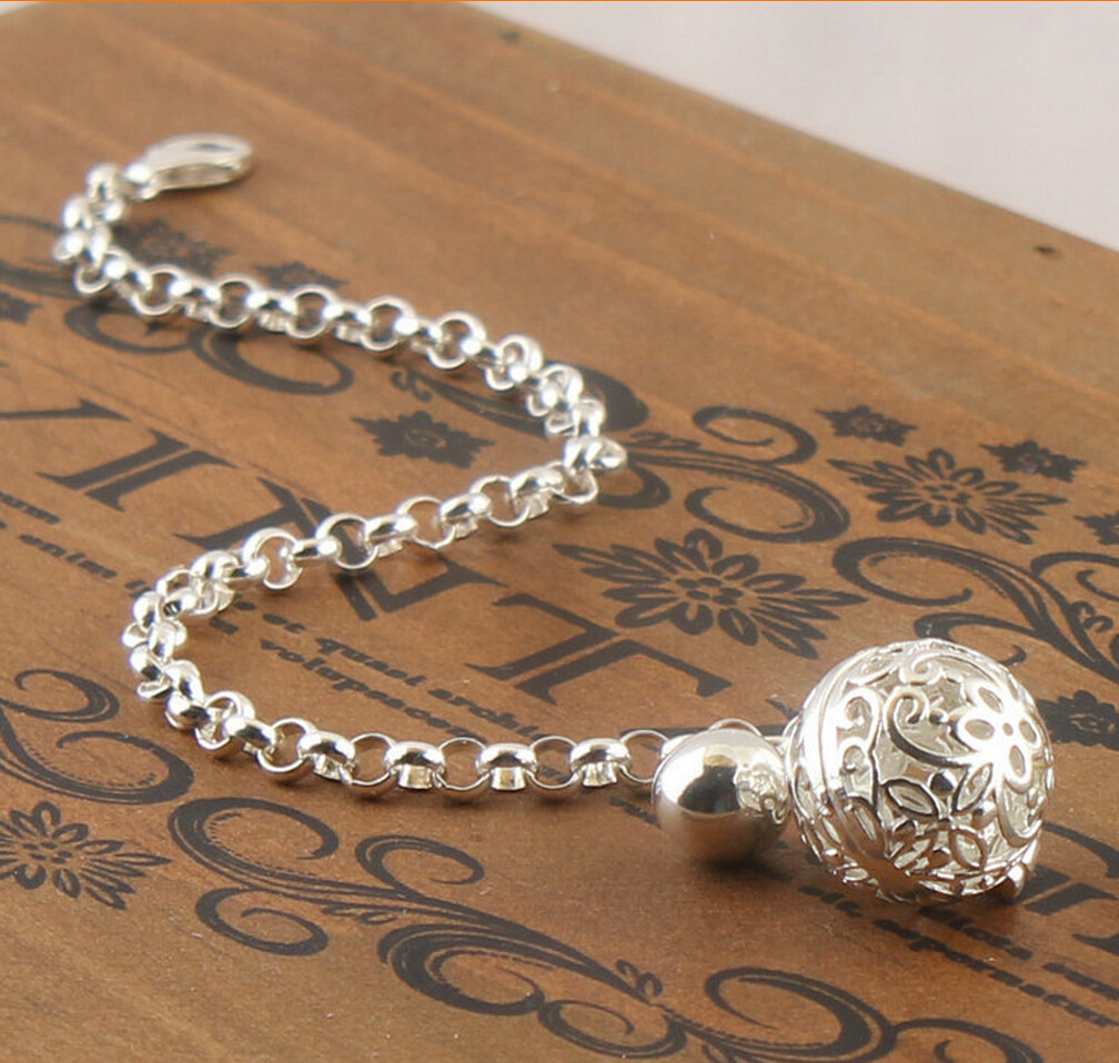 925银饰品批发同款宫铃手链 女镂空花铃铛花千骨韩版时尚生.