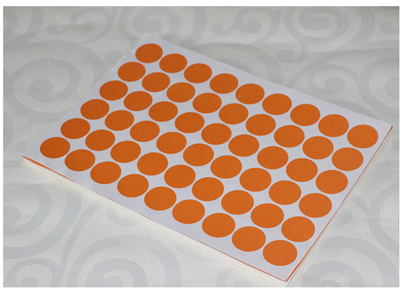 a4圆形不干胶打印贴纸 3cm橙色圆点标
