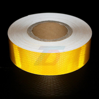橙黄色背胶晶彩格 反光膜反光警示带反光贴纸围栏反光条反光胶带